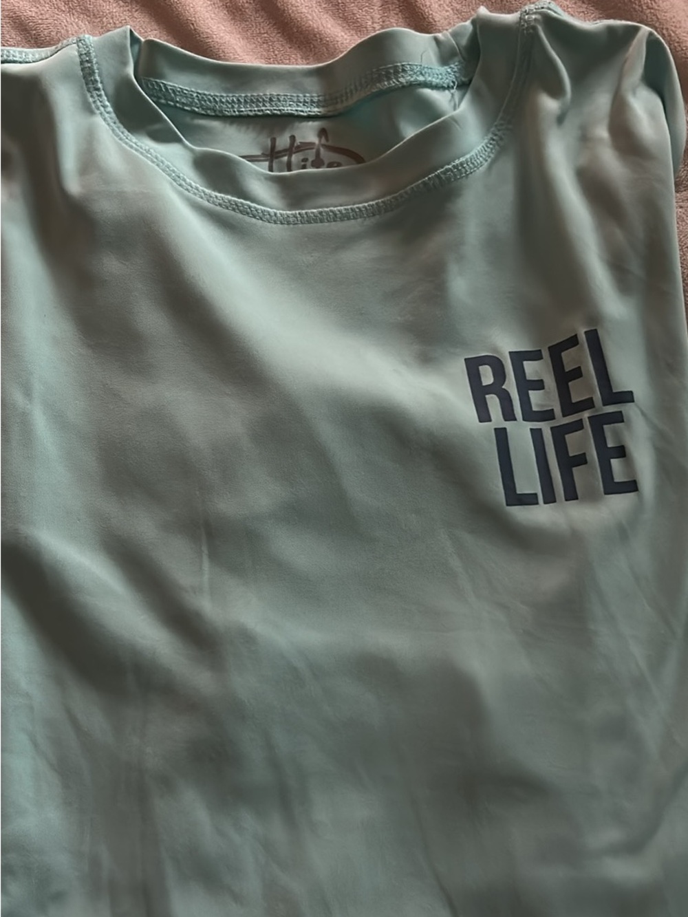 Reel Life Men’s Crew Neck Shirt - Light Teal